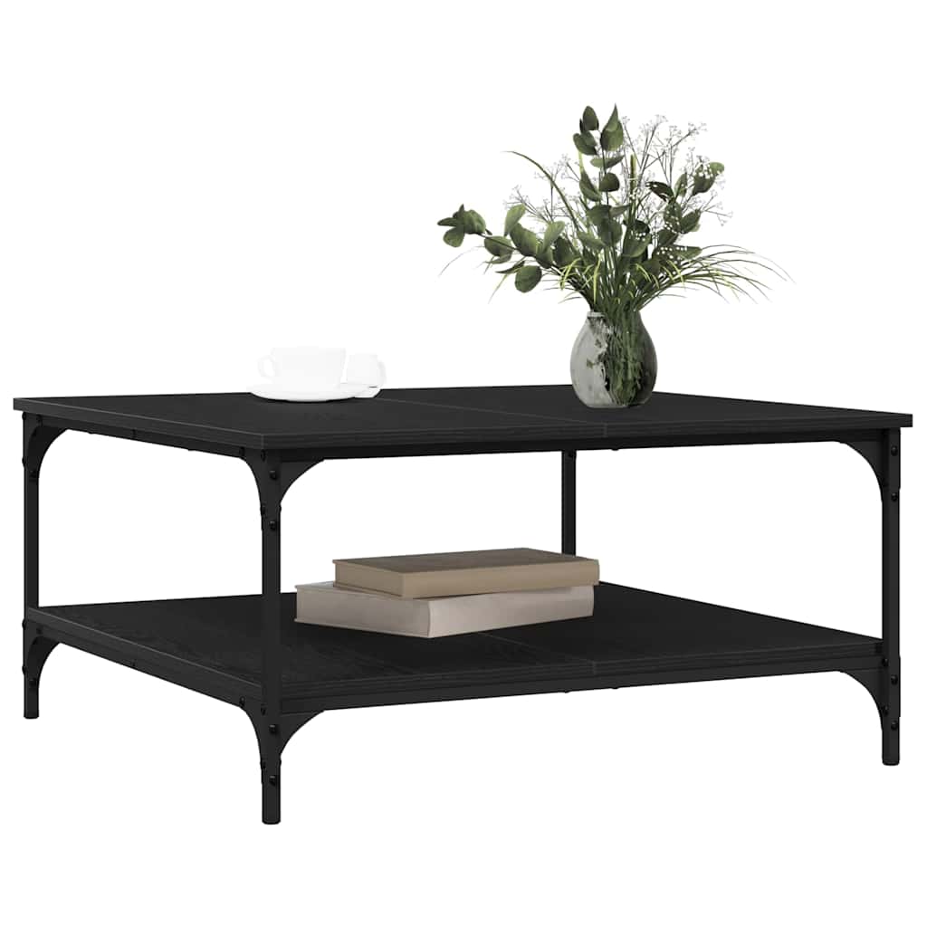 Couchtisch Schwarz Eichen-Optik 80 x 80 x 40 cm Holzwerkstoff