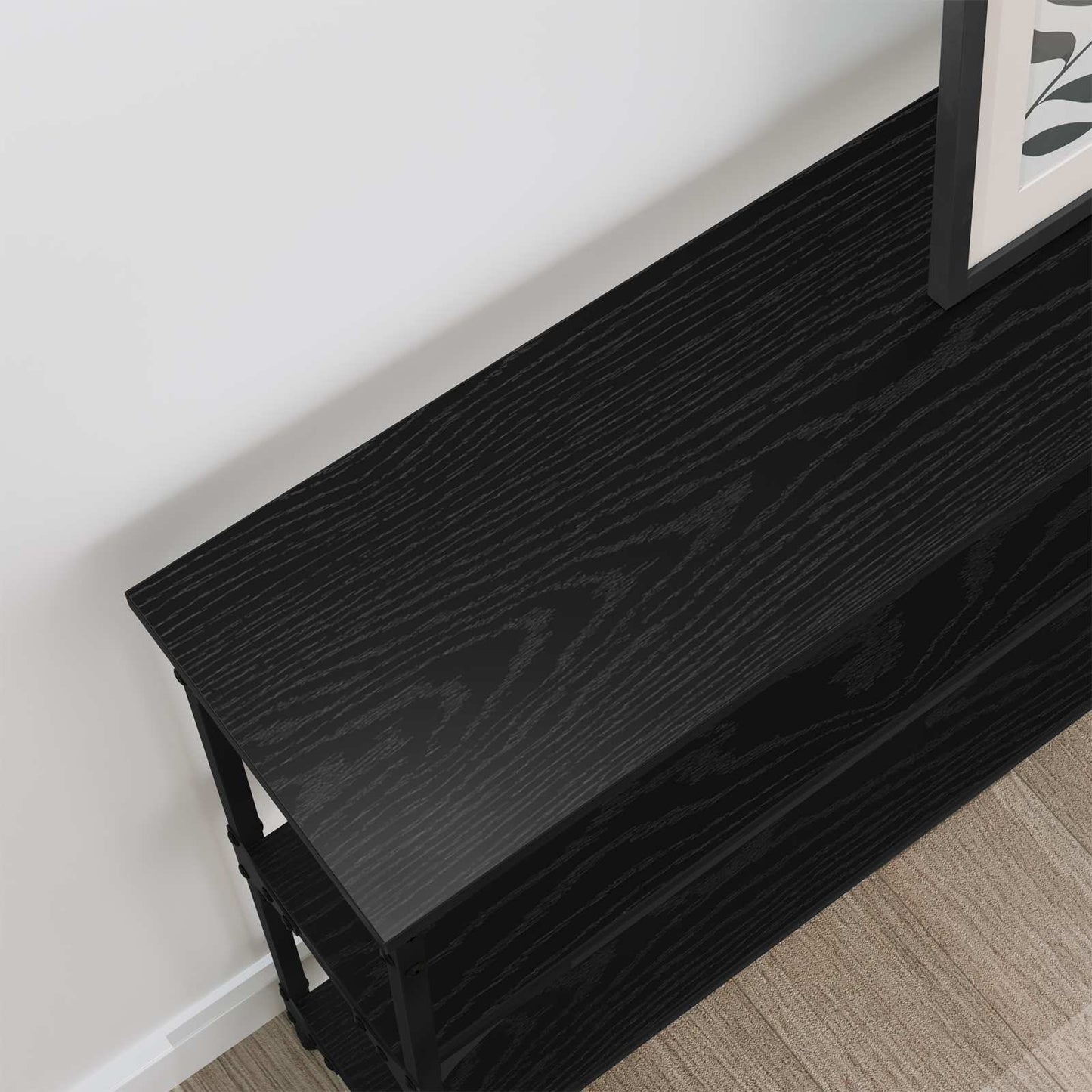Konsolentisch Schwarz Eichen-Optik 100 x 22,5 x 75 cm