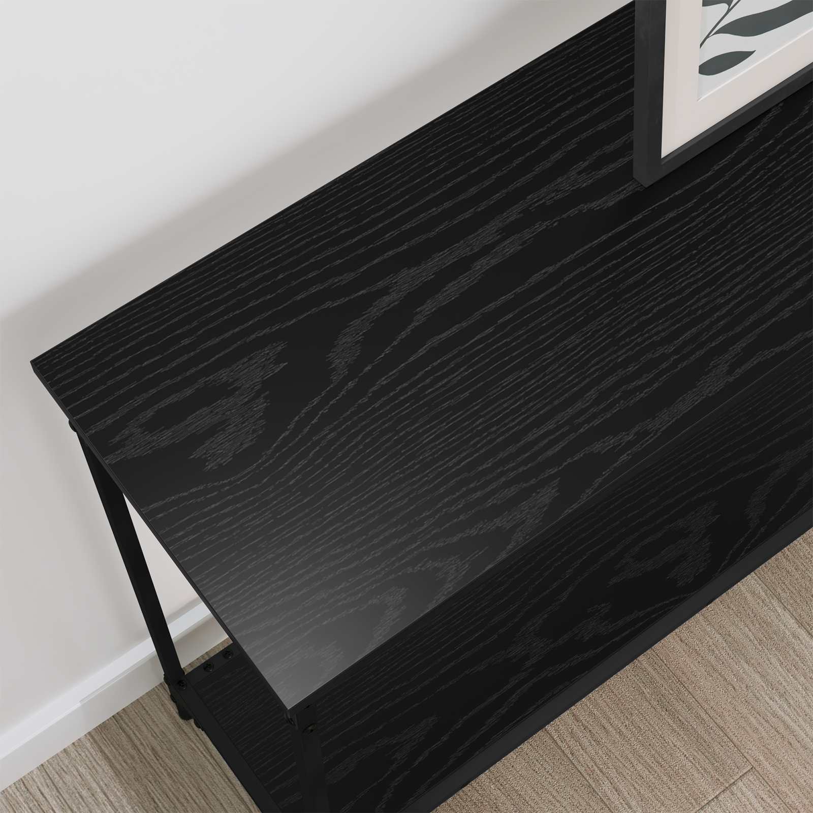 Konsolentisch Schwarz Eichen-Optik 101 x 30,5 x 75 cm