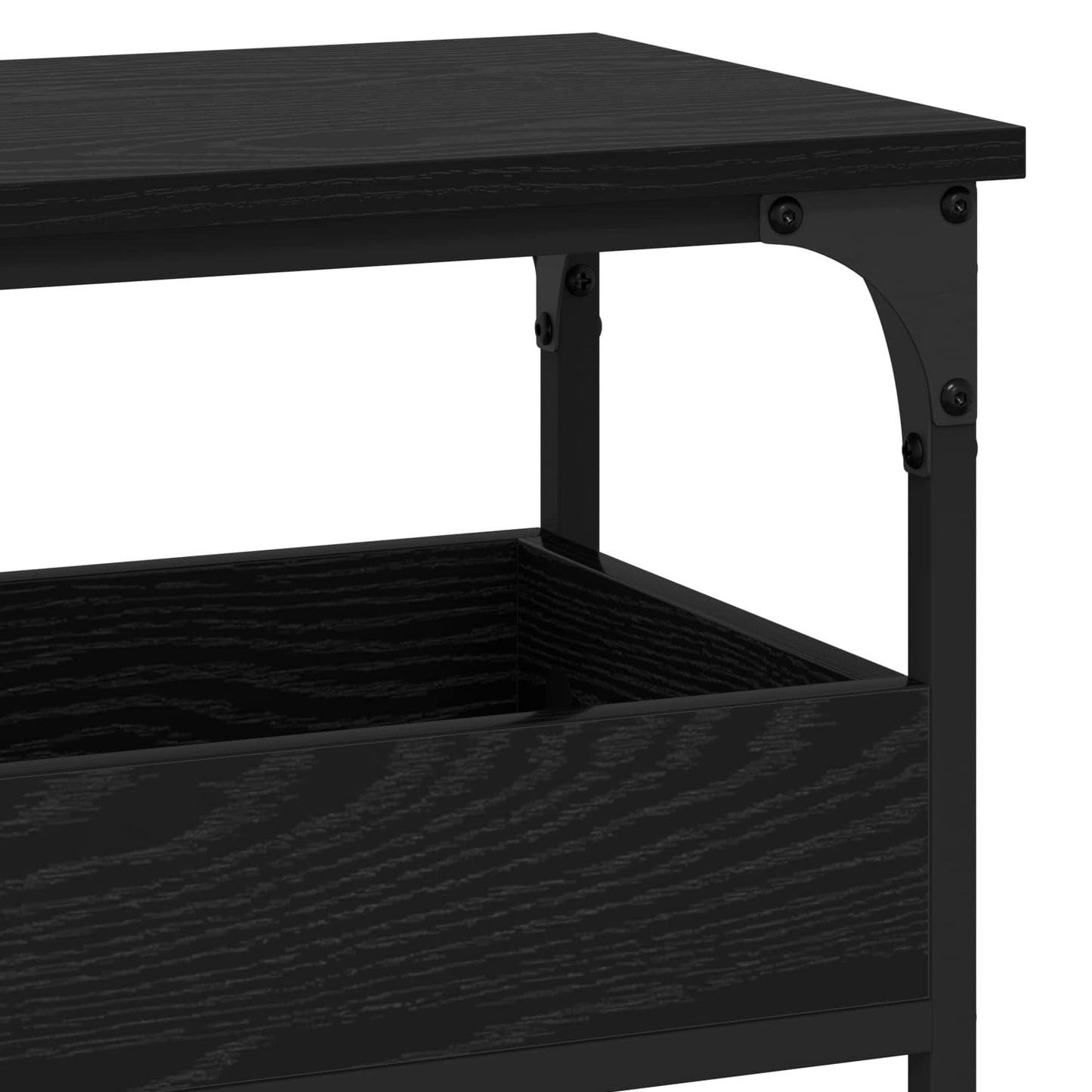 Konsolentisch Schwarz Eichen-Optik 100 x 29 x 75 cm