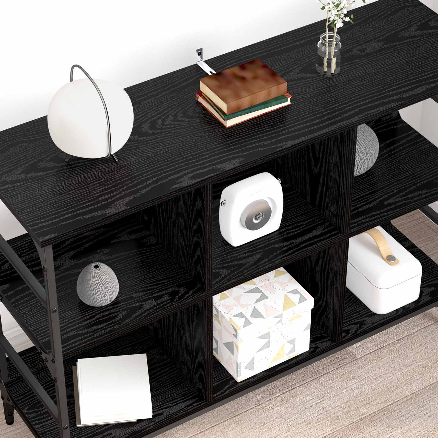 Sideboard Schwarz Eichen-Optik 102 x 32 x 73,5 cm