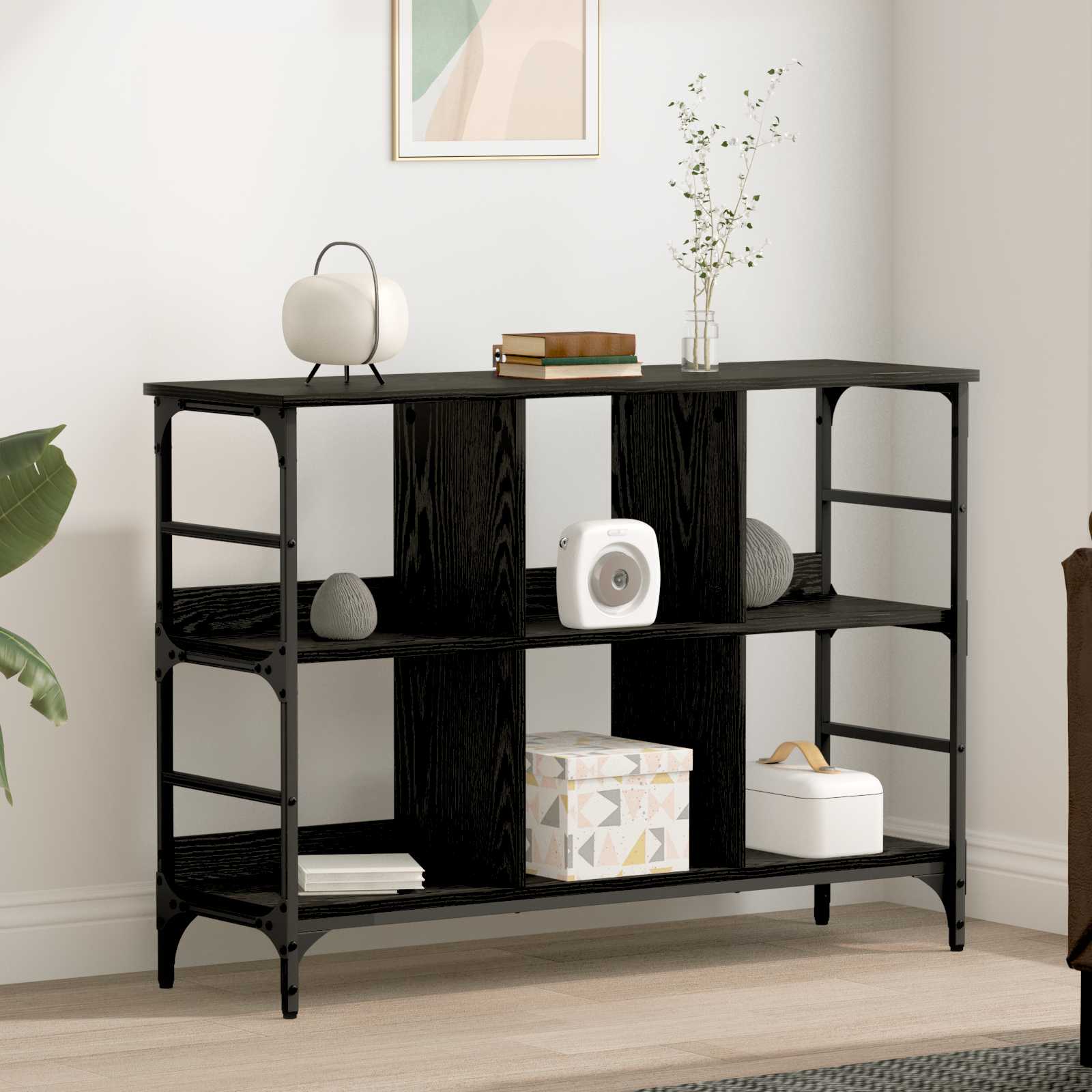 Sideboard Schwarz Eichen-Optik 102 x 32 x 73,5 cm