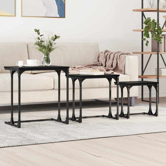 Nesting Couchtisch 3 pcs Schwarze Eiche 50,5 x 35 x 53 cm