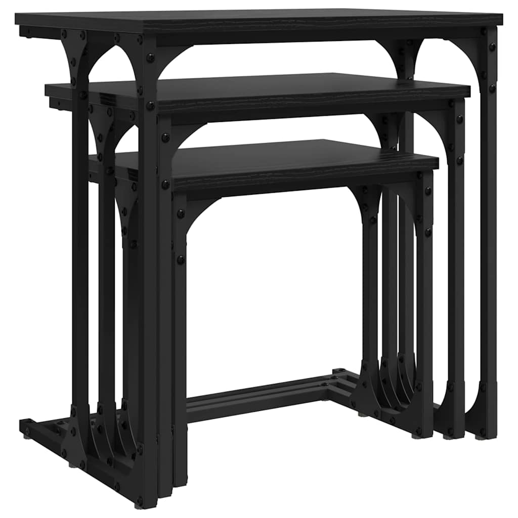 Nesting Couchtisch 3 pcs Schwarze Eiche 50,5 x 35 x 53 cm