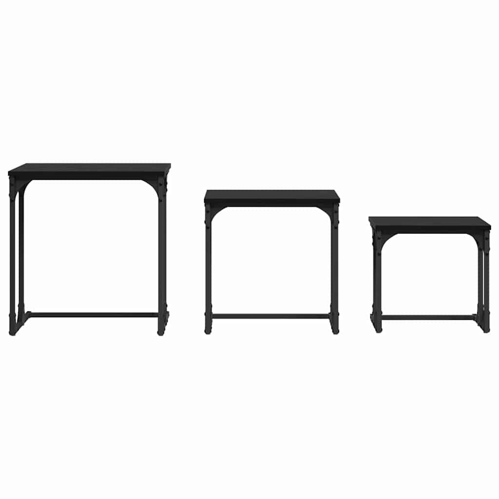 Nesting Couchtisch 3 pcs Schwarze Eiche 50,5 x 35 x 53 cm