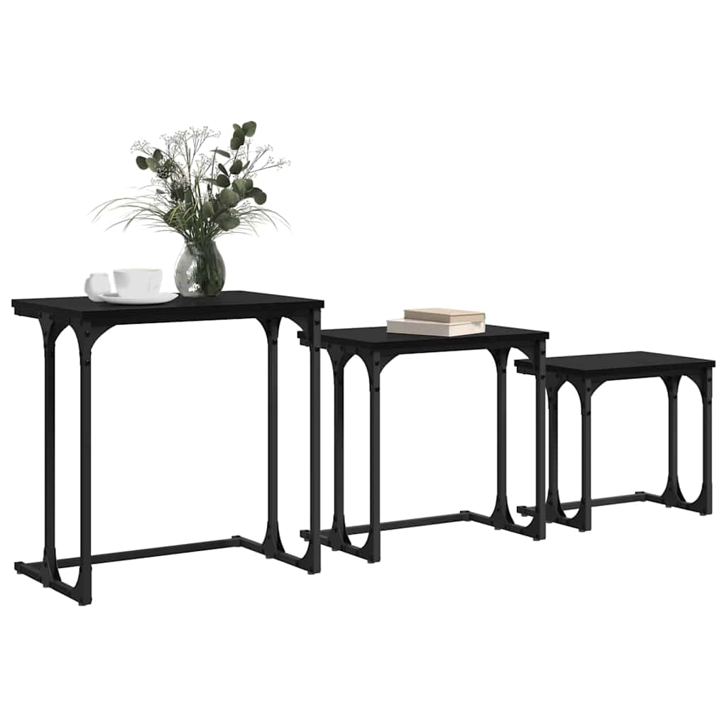 Nesting Couchtisch 3 pcs Schwarze Eiche 50,5 x 35 x 53 cm