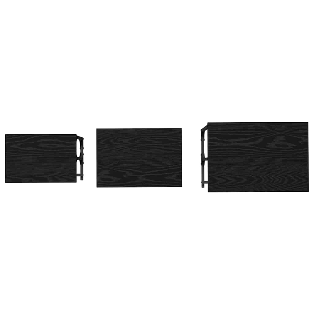 Nesting Couchtisch 3 pcs Schwarze Eiche 50,5 x 35 x 53 cm
