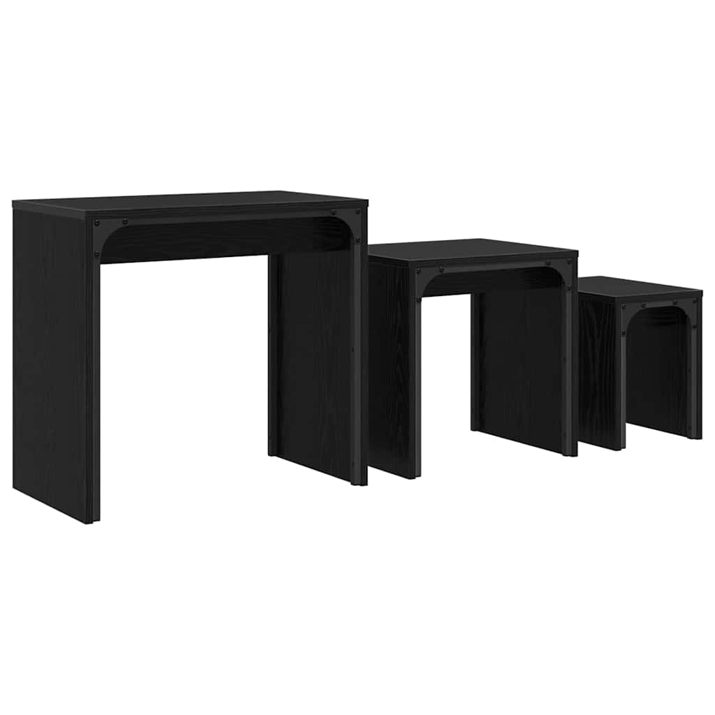 Couchtisch 3 stk. Schwarz Eichen-Optik 60 x 35 x 56 cm