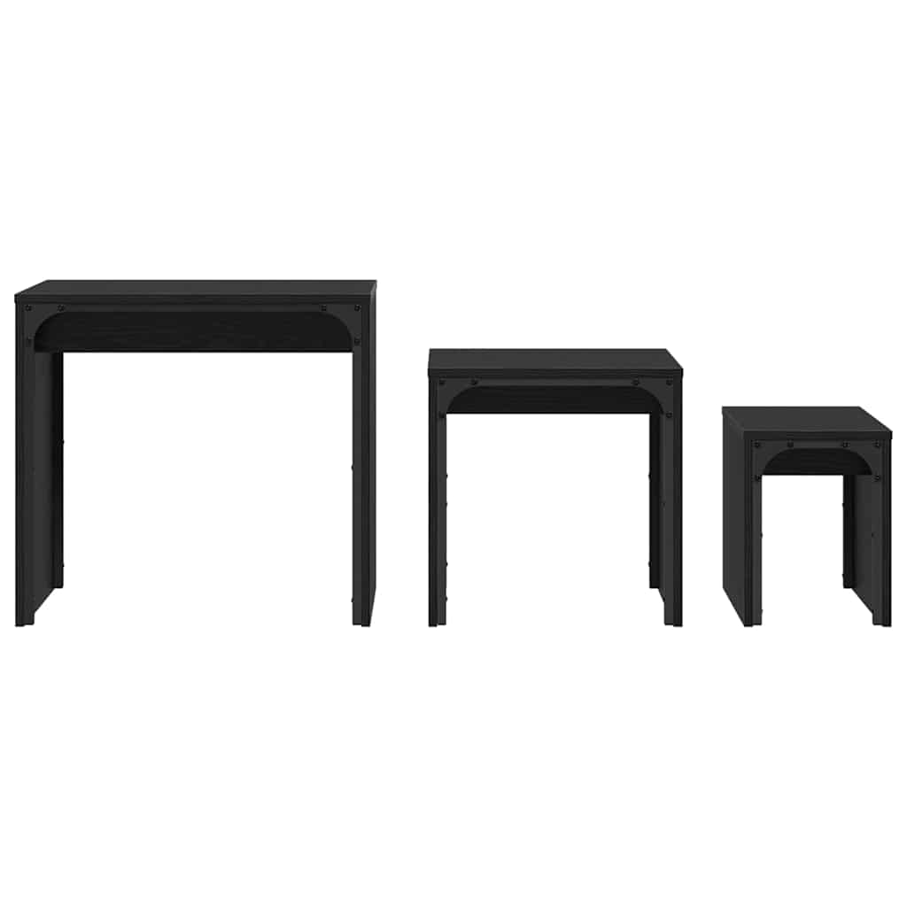 Couchtisch 3 stk. Schwarz Eichen-Optik 60 x 35 x 56 cm