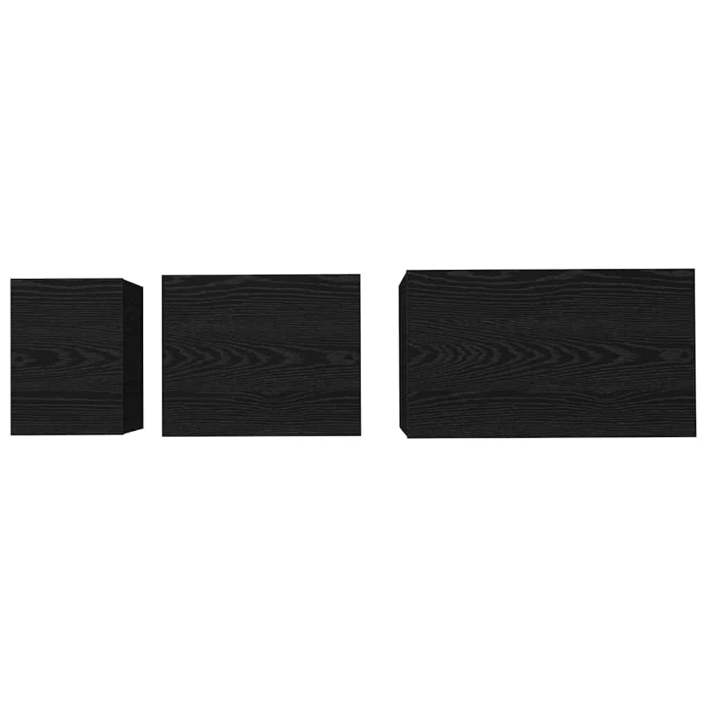 Couchtisch 3 stk. Schwarz Eichen-Optik 60 x 35 x 56 cm
