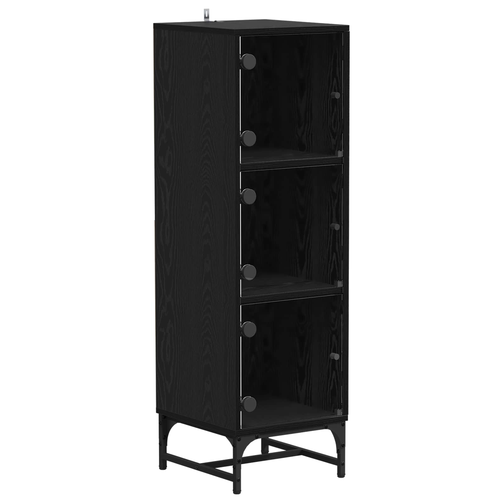 Sideboard Schwarz Eichen-Optik 35 x 37 x 117 cm