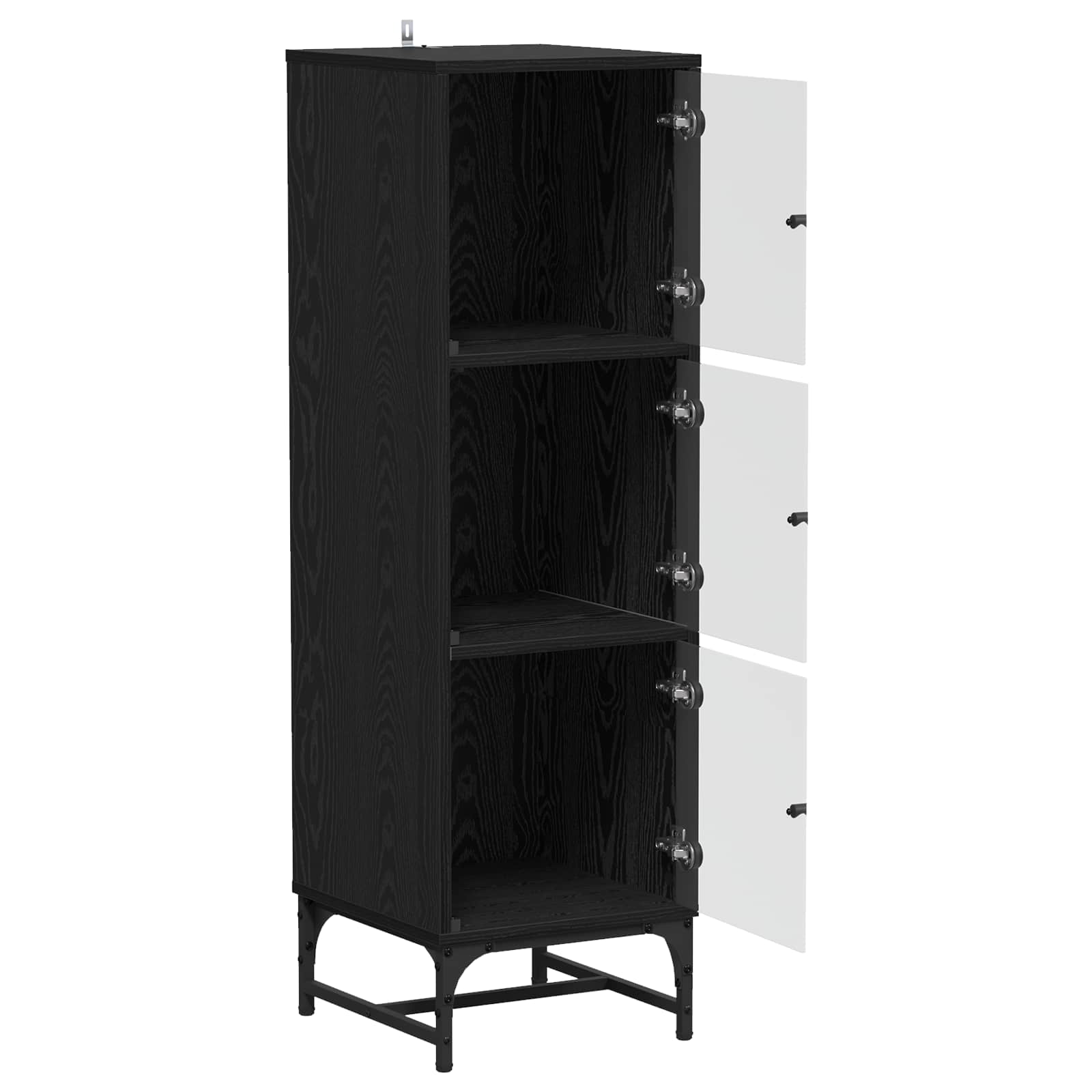 Sideboard Schwarz Eichen-Optik 35 x 37 x 117 cm