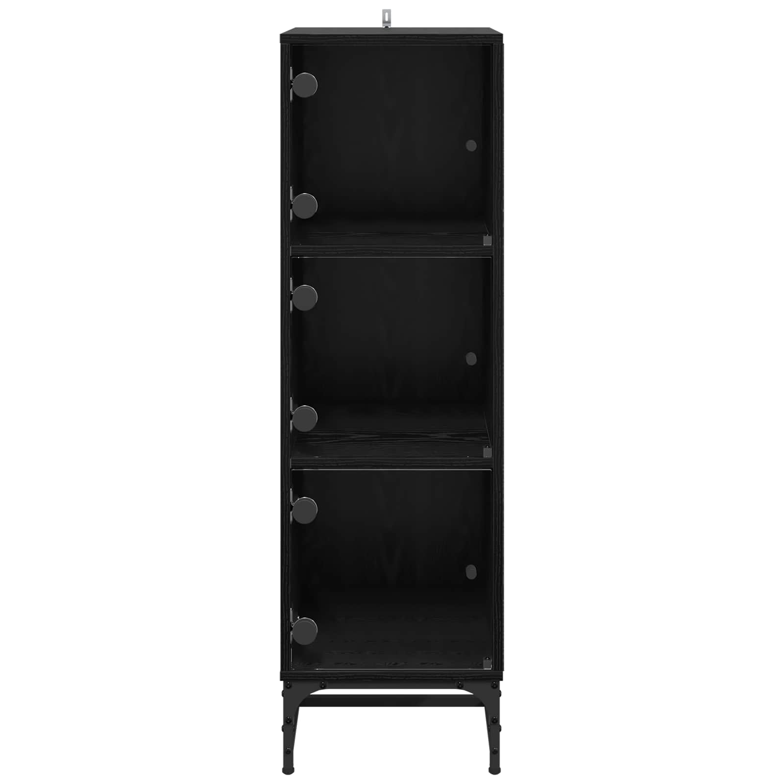 Sideboard Schwarz Eichen-Optik 35 x 37 x 117 cm