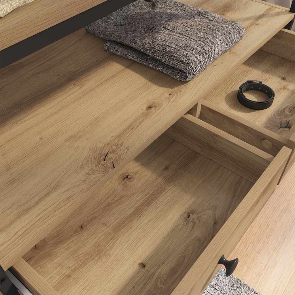 Kleiderschrank mit Regal Eiche handwerklich 89 x 39 x 184.5 cm