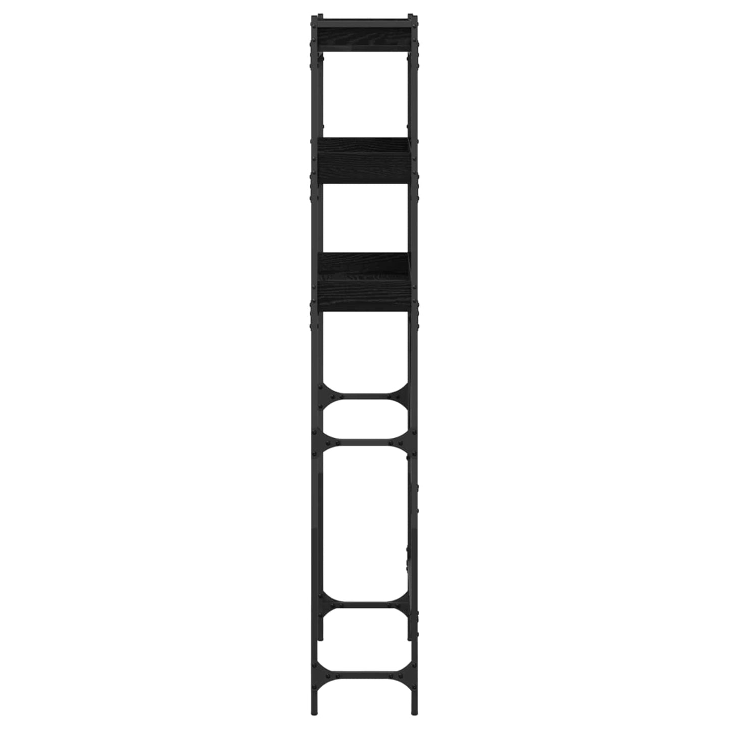 Waschmaschinenregal Schwarz 0ak 67 x 25 x 163 cm Holzwerkstoff