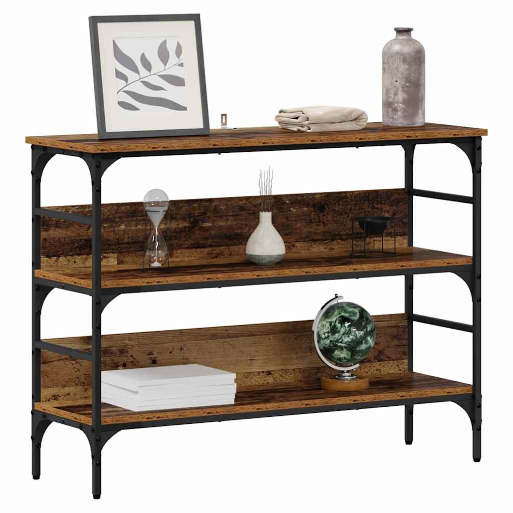 Konsolentisch mit Regal Altholz 100 x 32 x 75 cm Holzwerkstoff