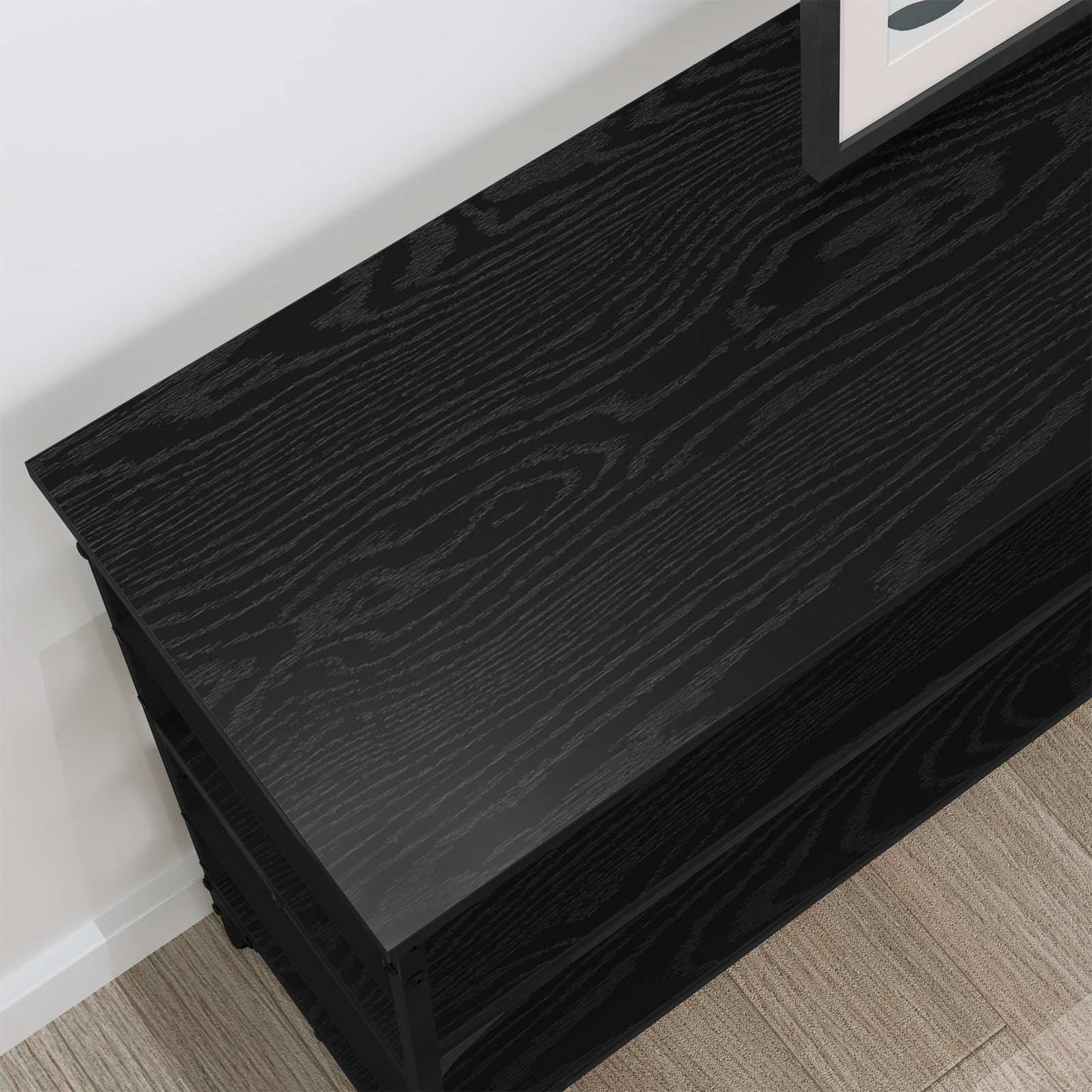 Konsolentisch Schwarz Eichen-Optik 100 x 32 x 75 cm