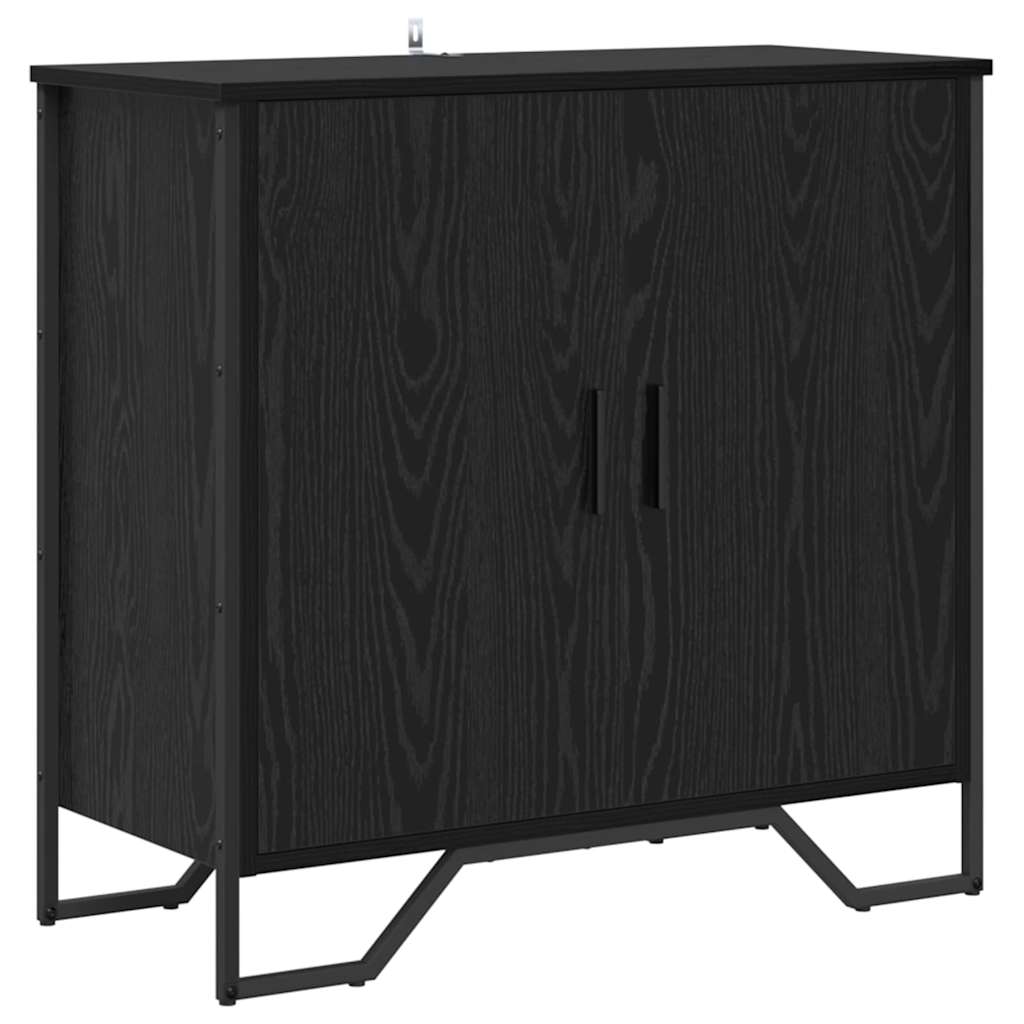 Sideboard Schwarz Eichen-Optik 78 x 35 x 74.5 cm