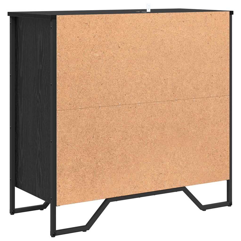 Sideboard Schwarz Eichen-Optik 78 x 35 x 74.5 cm