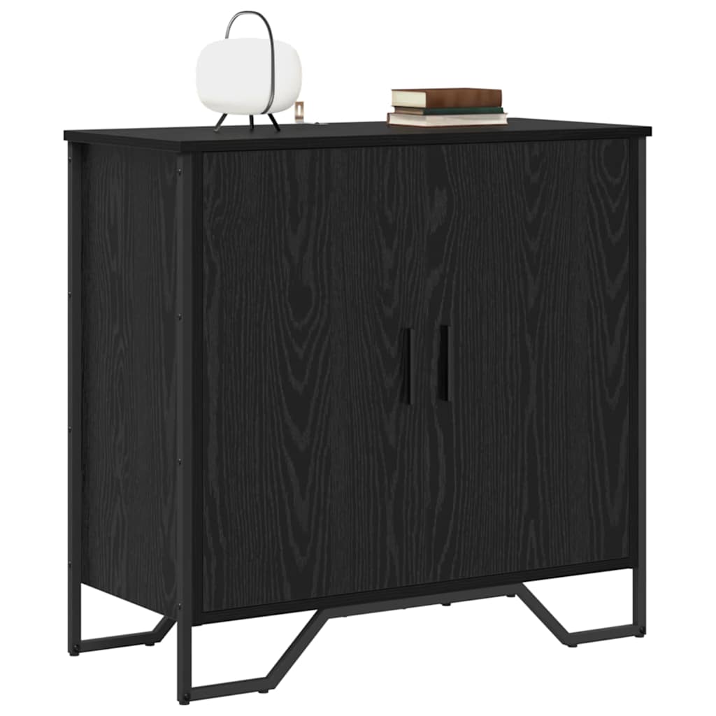Sideboard Schwarz Eichen-Optik 78 x 35 x 74.5 cm