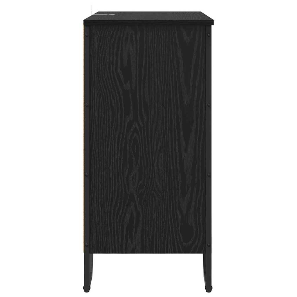 Sideboard Schwarz Eichen-Optik 78 x 35 x 74.5 cm