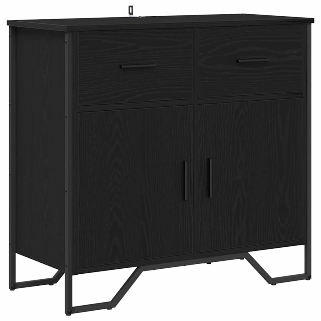 Sideboard Schwarz Eichen-Optik 79,5 x 35,5 x 74,5 cm