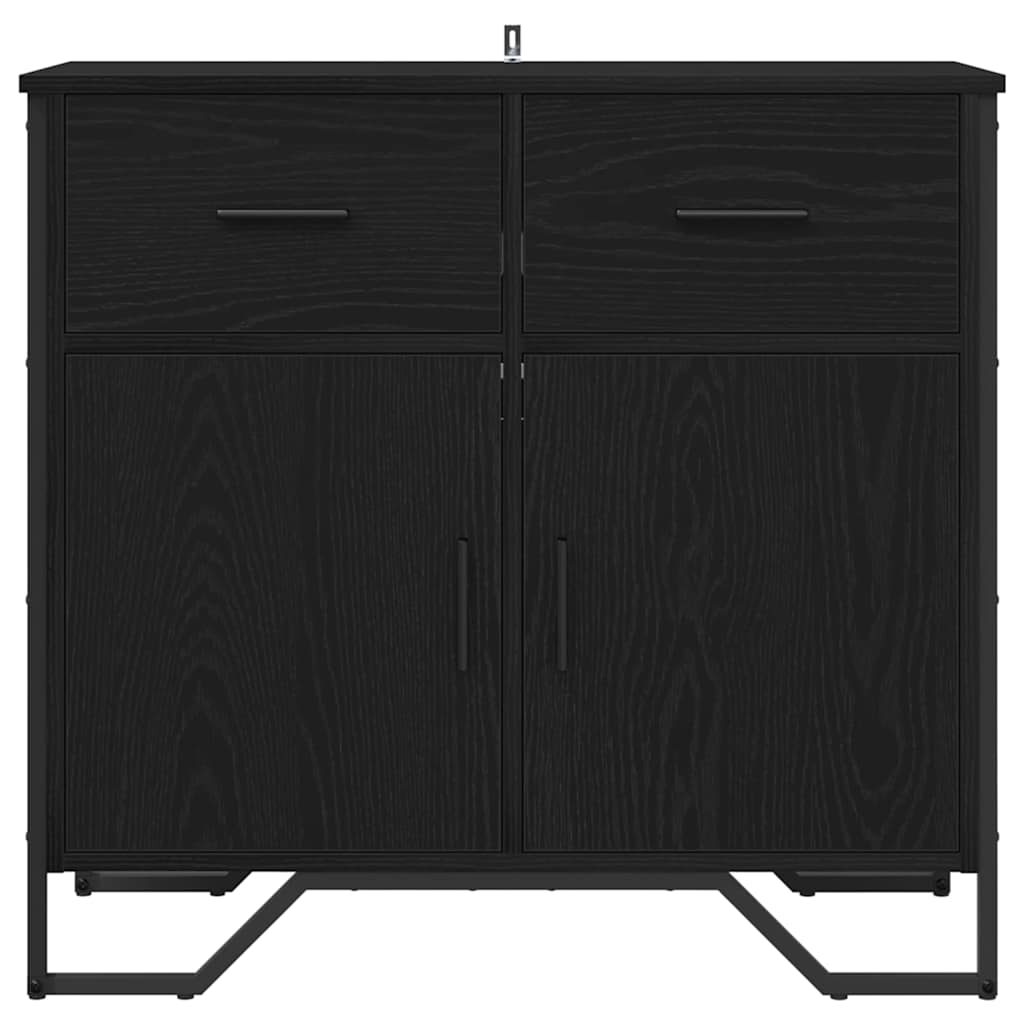 Sideboard Schwarz Eichen-Optik 79,5 x 35,5 x 74,5 cm