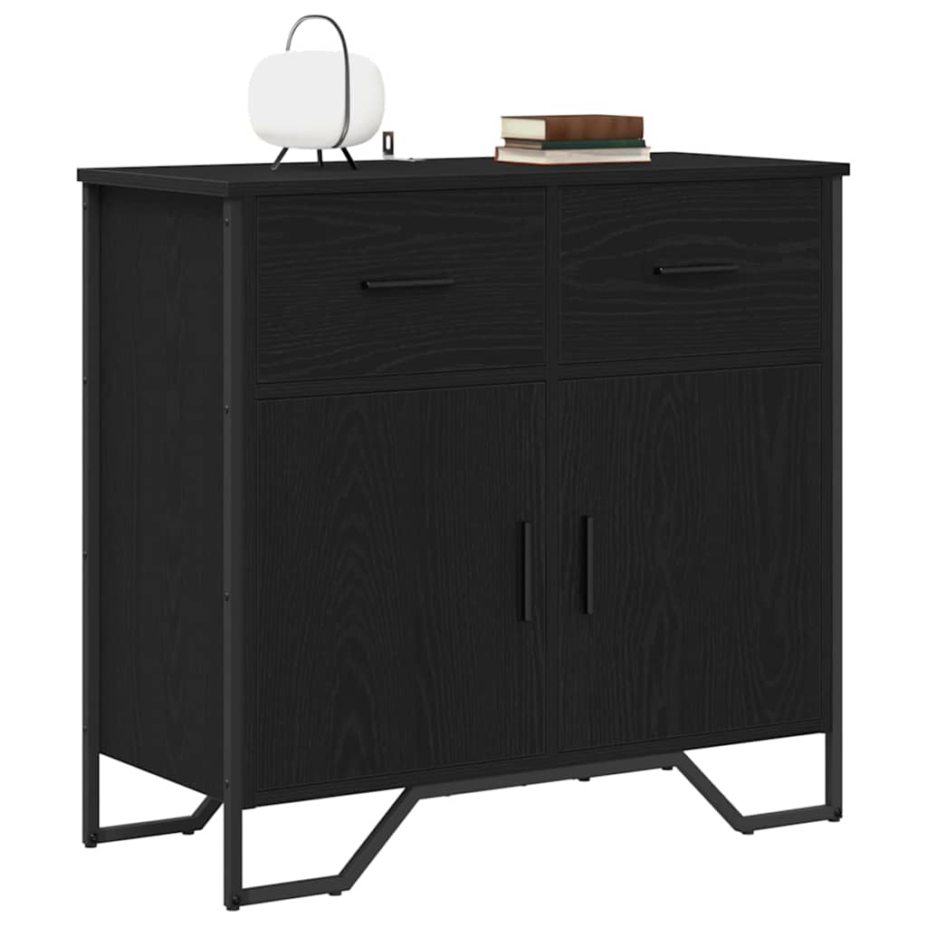 Sideboard Schwarz Eichen-Optik 79,5 x 35,5 x 74,5 cm