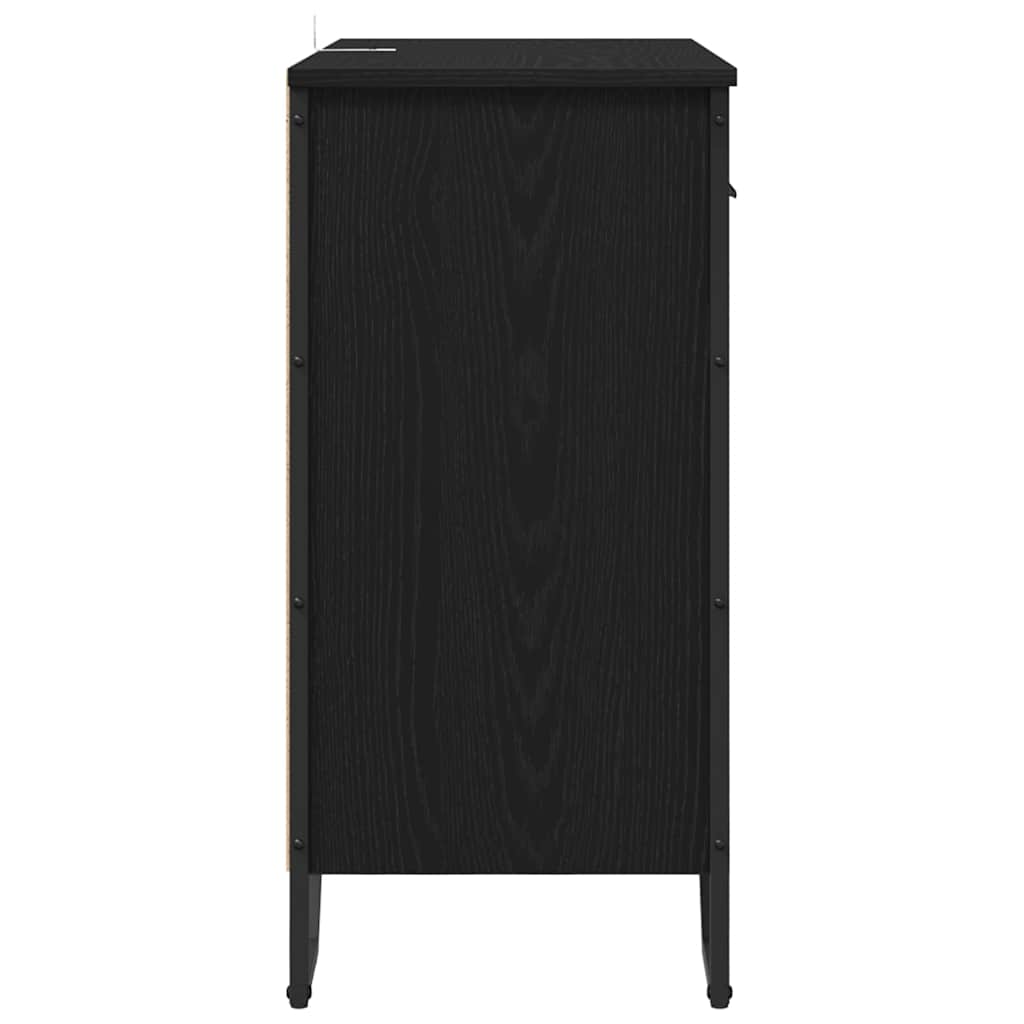 Sideboard Schwarz Eichen-Optik 79,5 x 35,5 x 74,5 cm