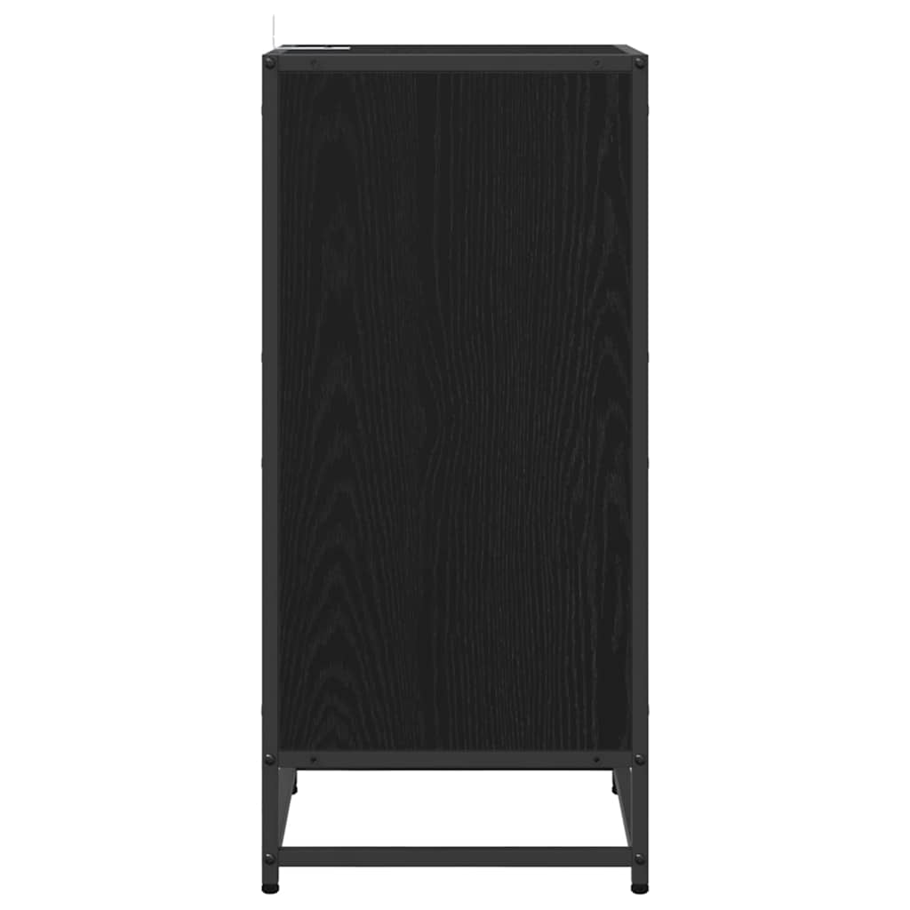 Sideboard Schwarz Eichen-Optik 35,5 x 35 x 76 cm