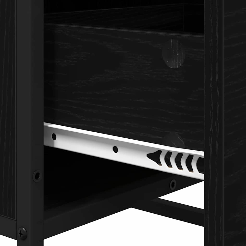 Sideboard Schwarz Eichen-Optik 35,5 x 35 x 76 cm