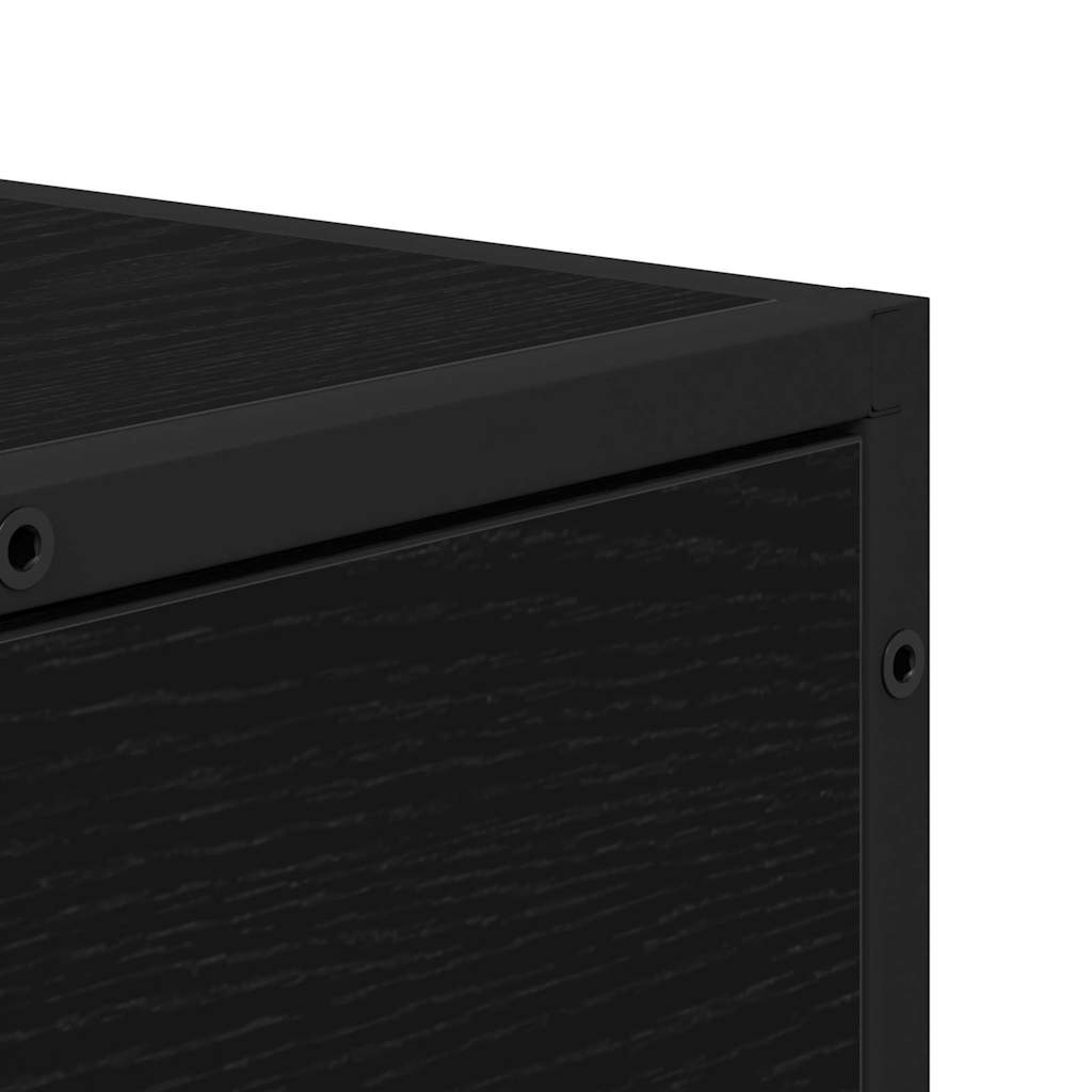 Sideboard Schwarz Eichen-Optik 35,5 x 35 x 76 cm