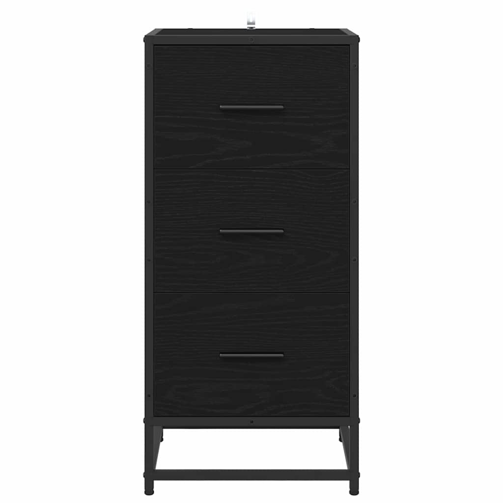 Sideboard Schwarz Eichen-Optik 35,5 x 35 x 76 cm