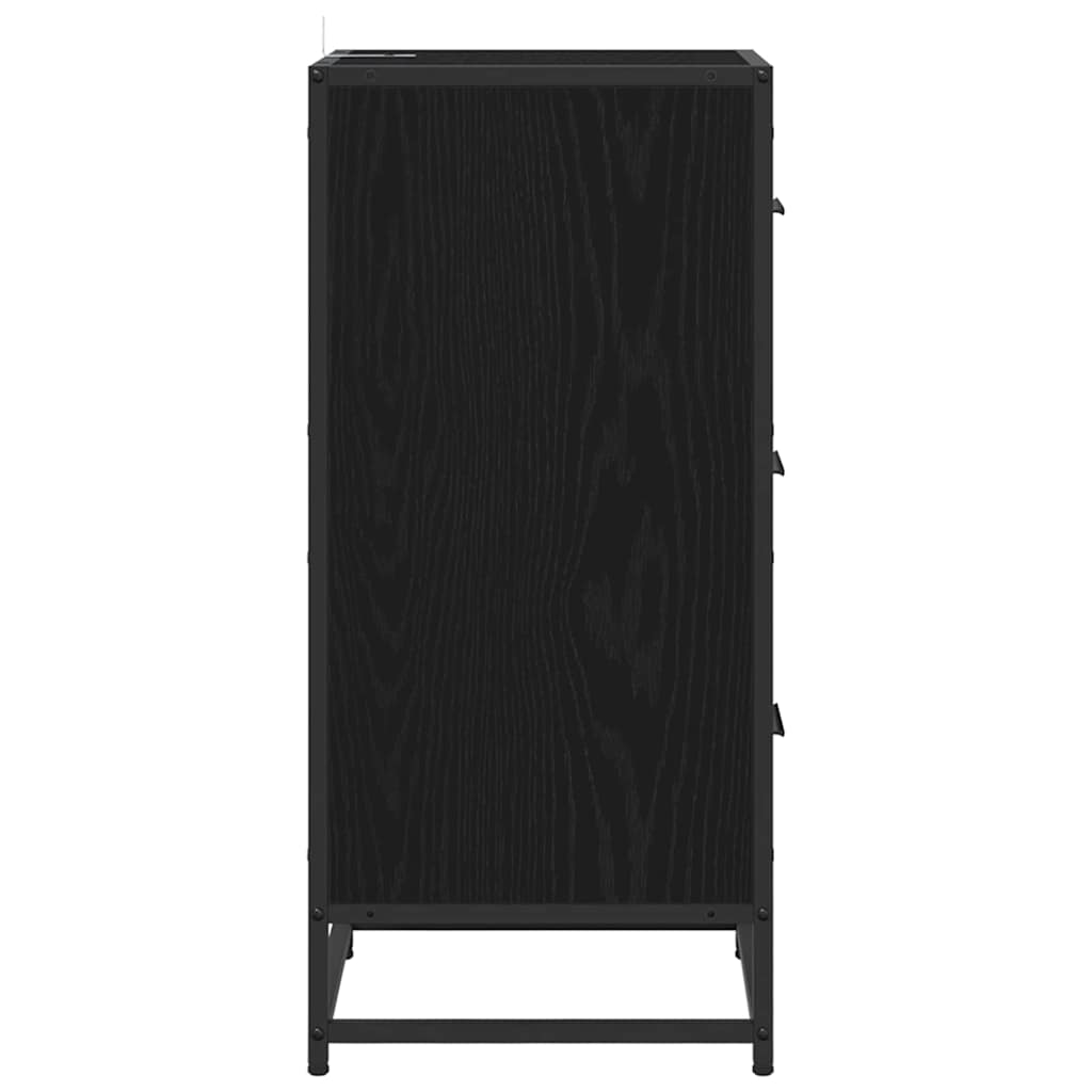 Sideboard Schwarz Eichen-Optik 35,5 x 35 x 76 cm
