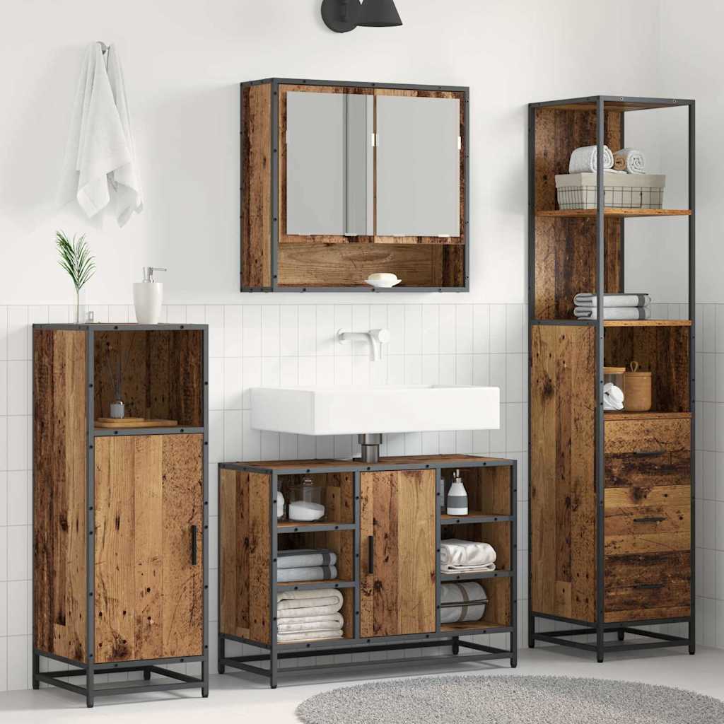 Badezimmermöbel-Set Altholz 35 x 37,5 x 166 cm Holzwerkstoff
