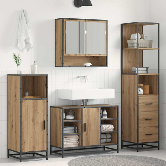 Badezimmer Schrank mit Regal Artisan-Eiche 35 x 37,5 x 166 cm