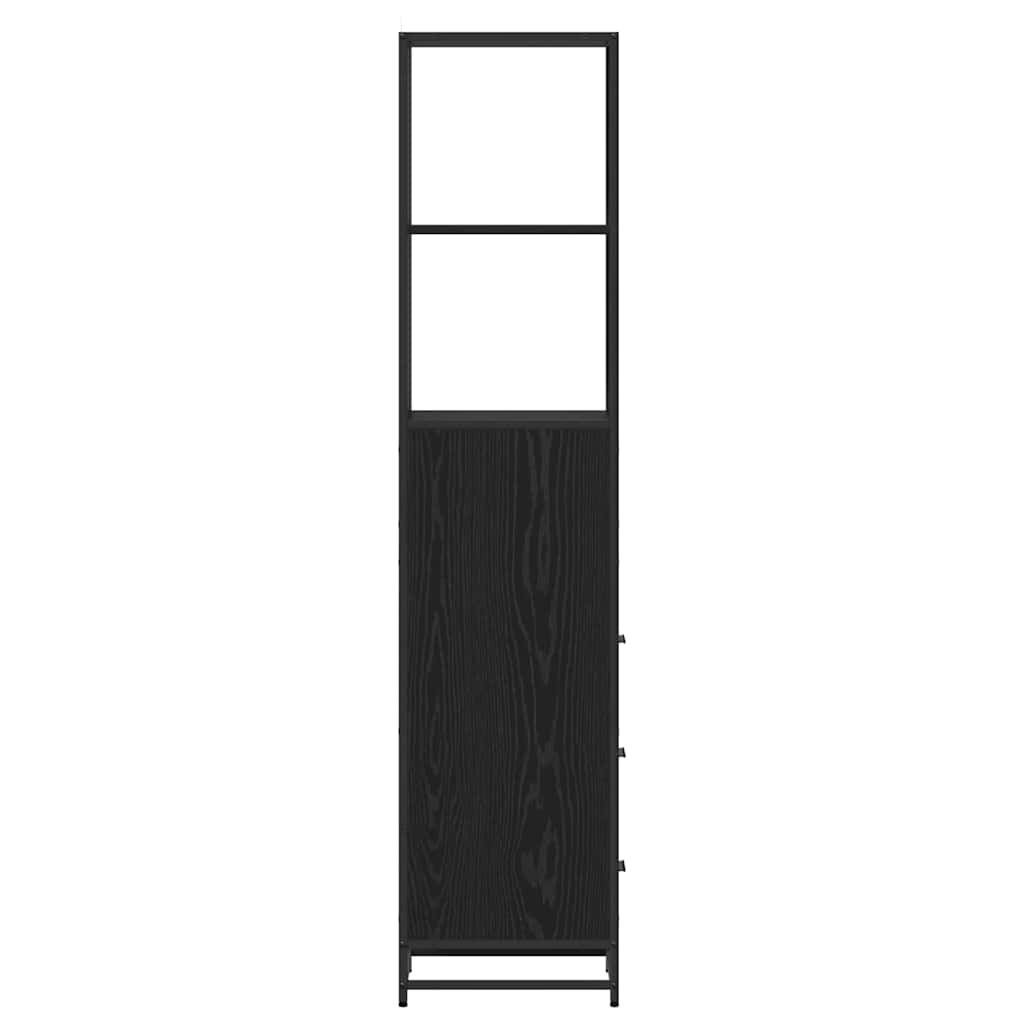 Badezimmermöbel-Set Schwarz Eichen-Optik 35 x 37,5 x 166 cm
