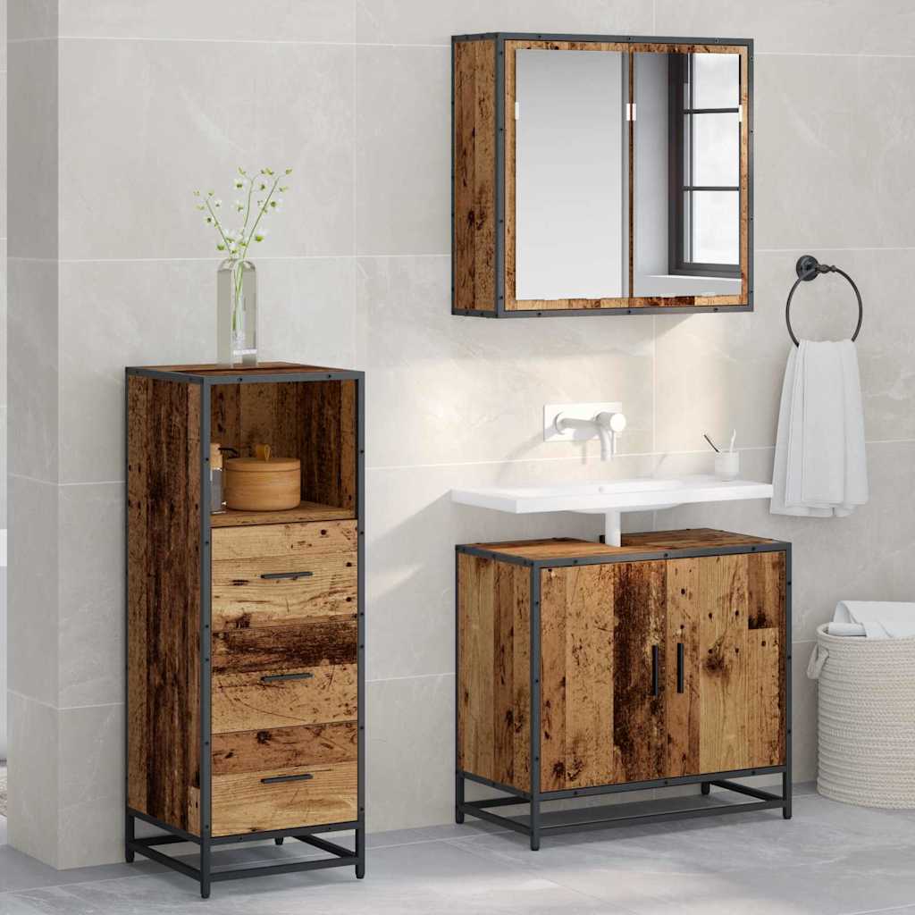 Badezimmermöbel-Set Altholz 35 x 37,5 x 100 cm Holzwerkstoff