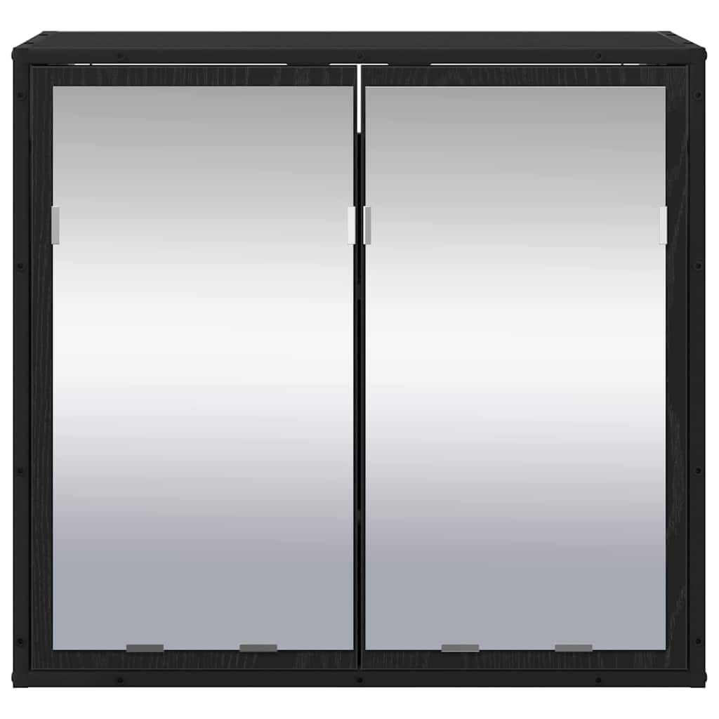 Wandregal Schwarz Eichen-Optik 65 x 20 x 60 cm