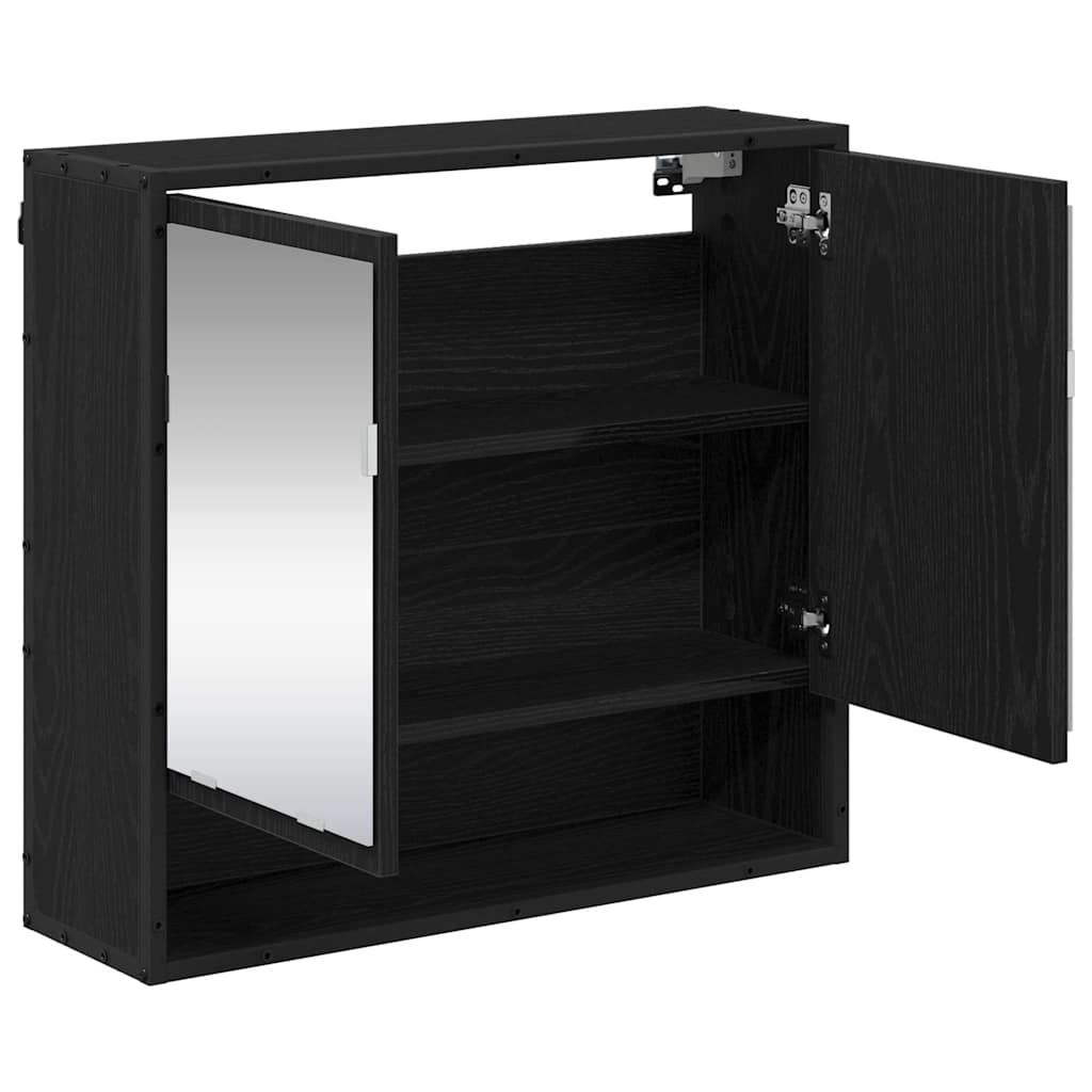 Wandregal Schwarz Eichen-Optik 65 x 20 x 60 cm
