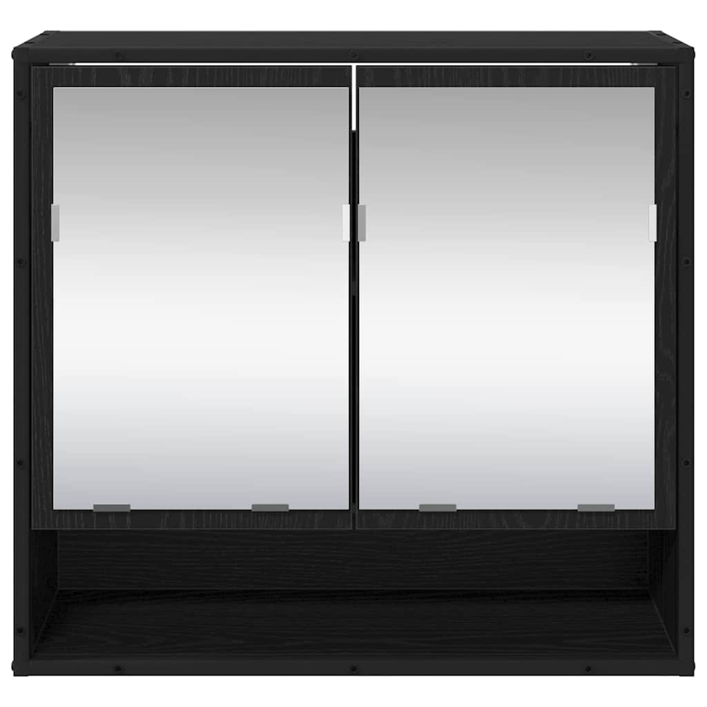 Wandregal Schwarz Eichen-Optik 65 x 20 x 60 cm