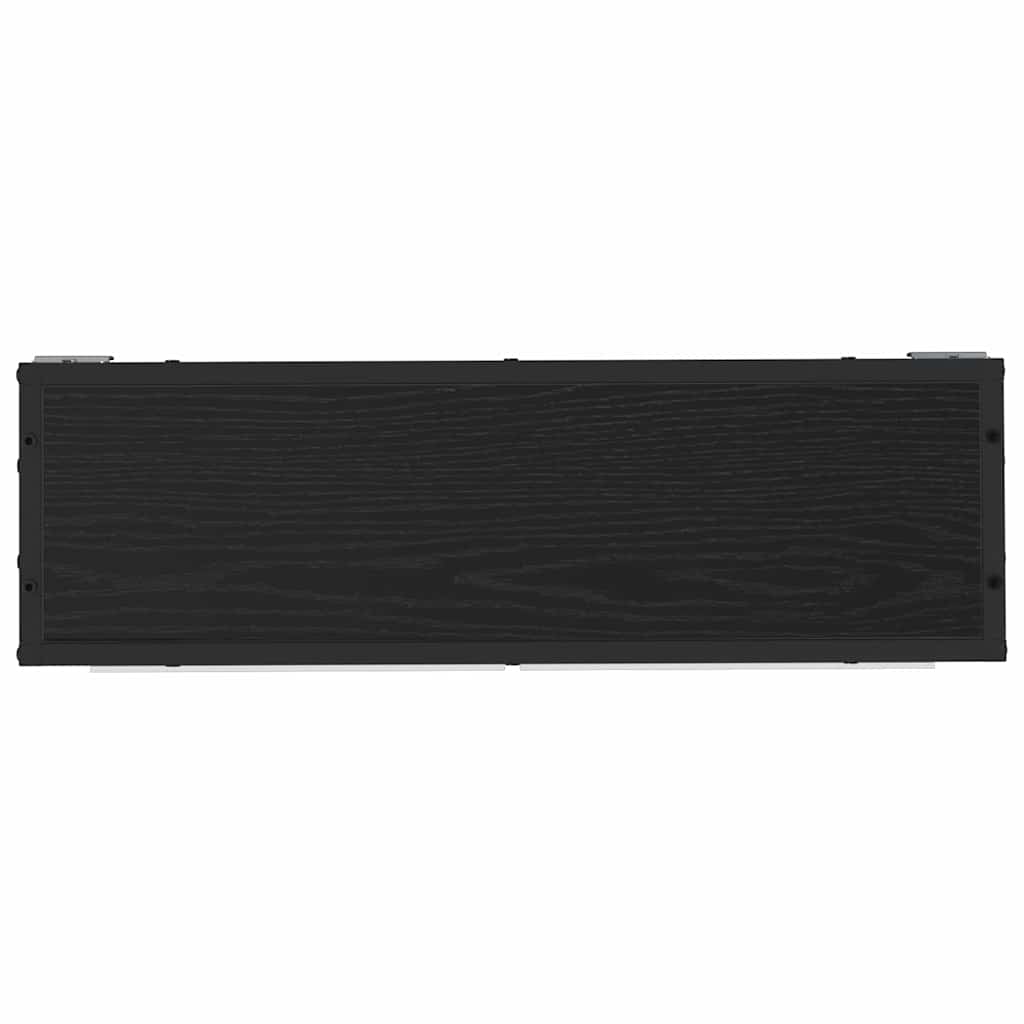 Wandregal Schwarz Eichen-Optik 65 x 20 x 60 cm