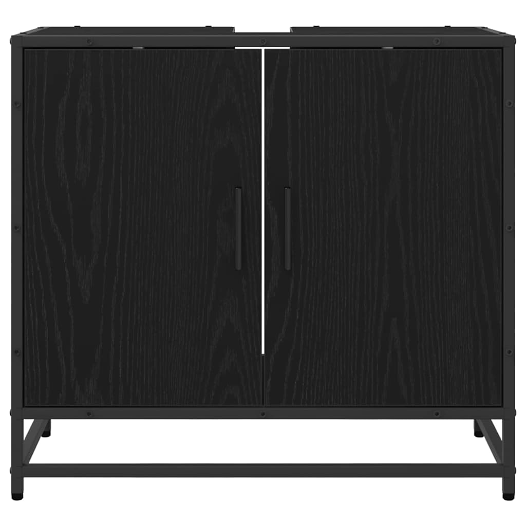 Waschbeckenschrank Schwarz Eichen-Optik 65 x 33 x 60 cm