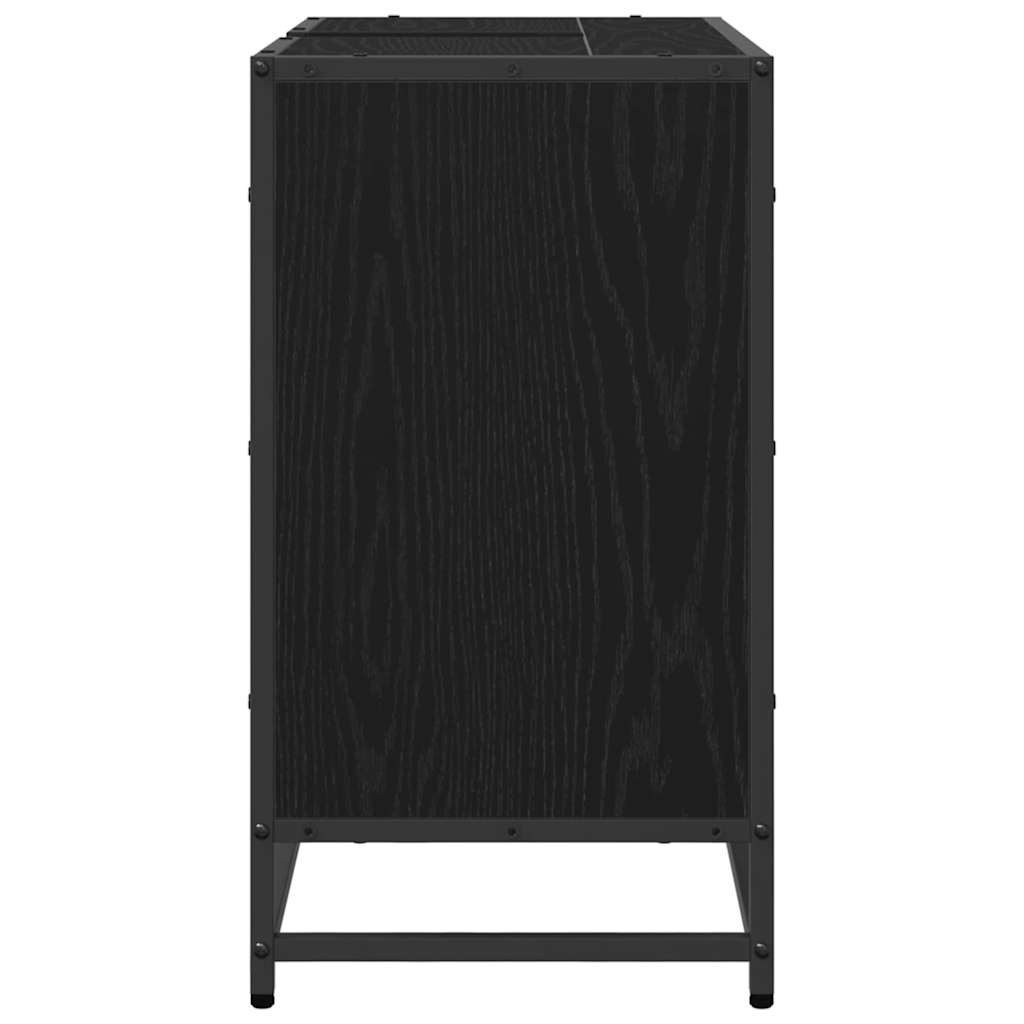 Waschbeckenschrank Schwarz Eichen-Optik 65 x 33 x 60 cm