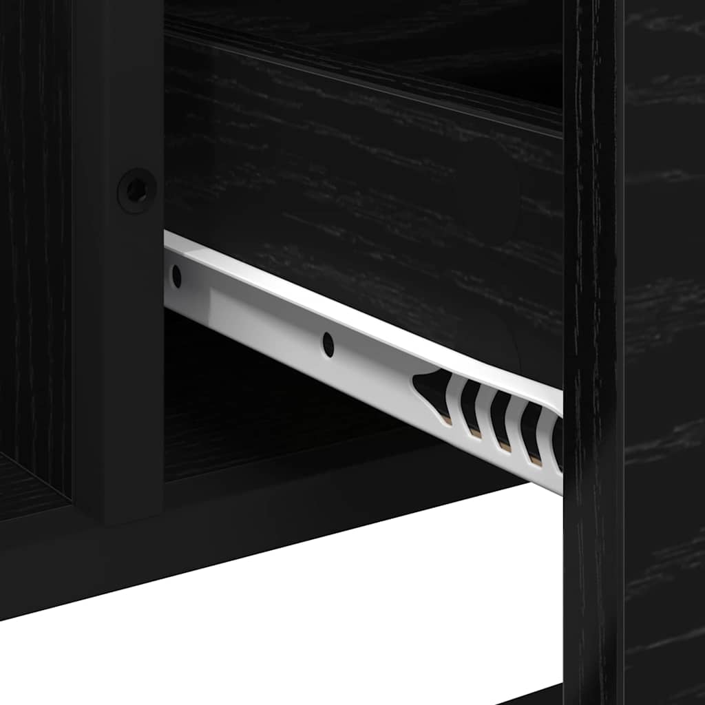 Badezimmerschrank Schwarz Eichen-Optik 65 x 33 x 60 cm
