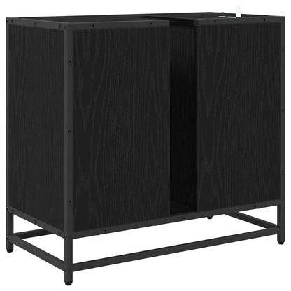 Badezimmerschrank Schwarz Eichen-Optik 65 x 33 x 60 cm