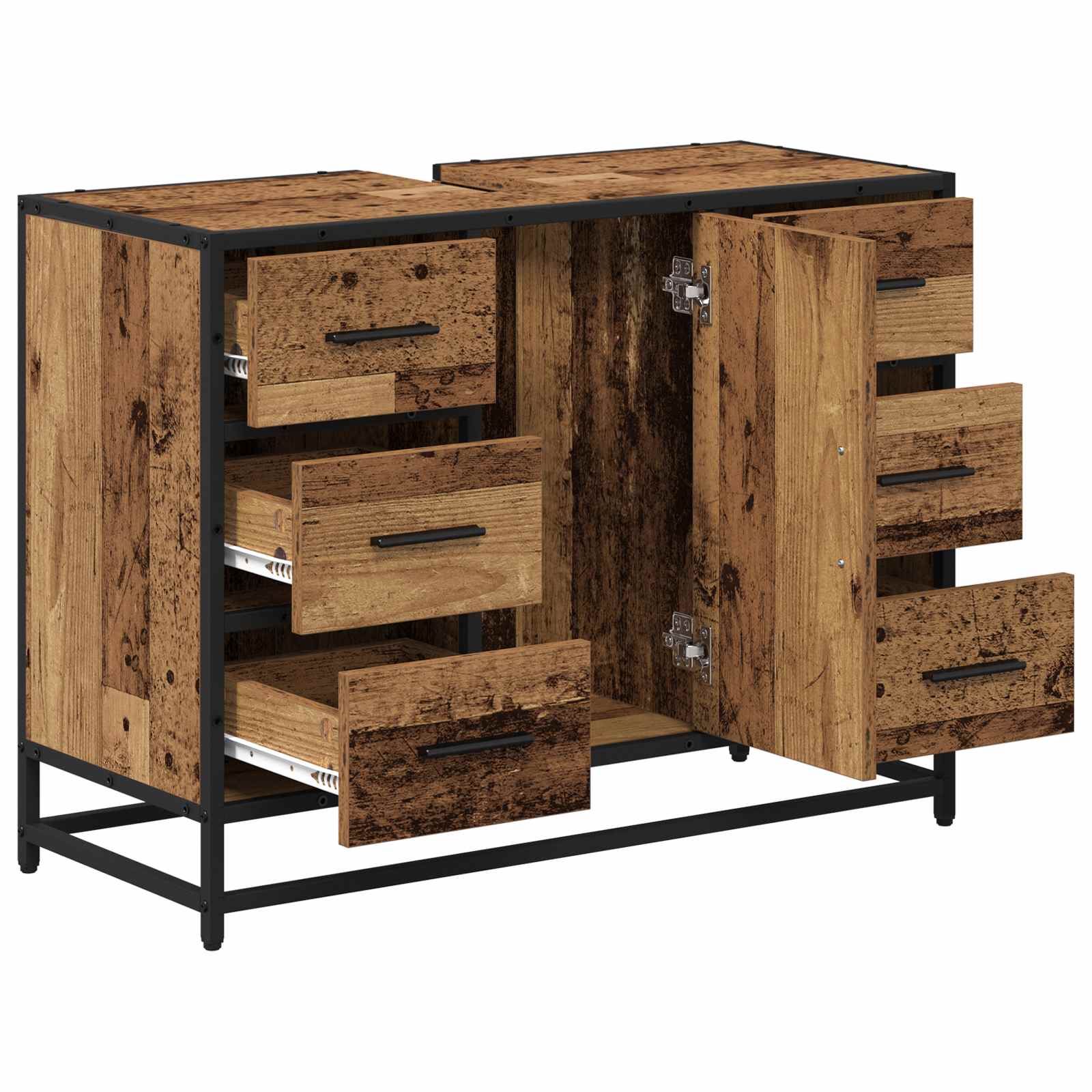 Badezimmerschrank Altholz 80 x 33 x 60 cm Holzwerkstoff