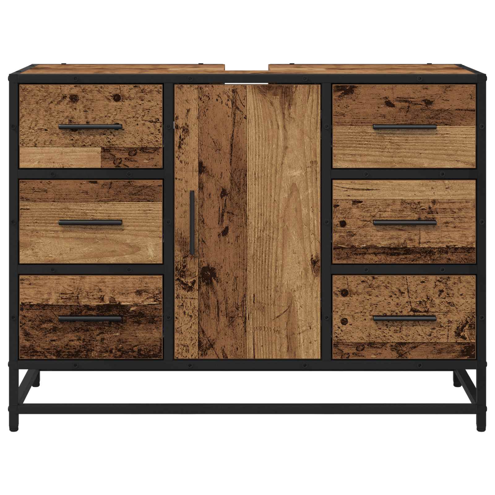 Badezimmerschrank Altholz 80 x 33 x 60 cm Holzwerkstoff