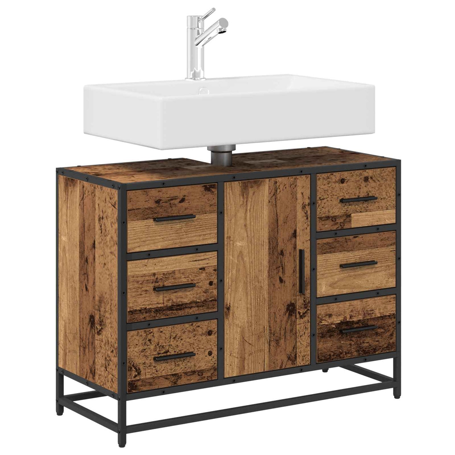 Badezimmerschrank Altholz 80 x 33 x 60 cm Holzwerkstoff