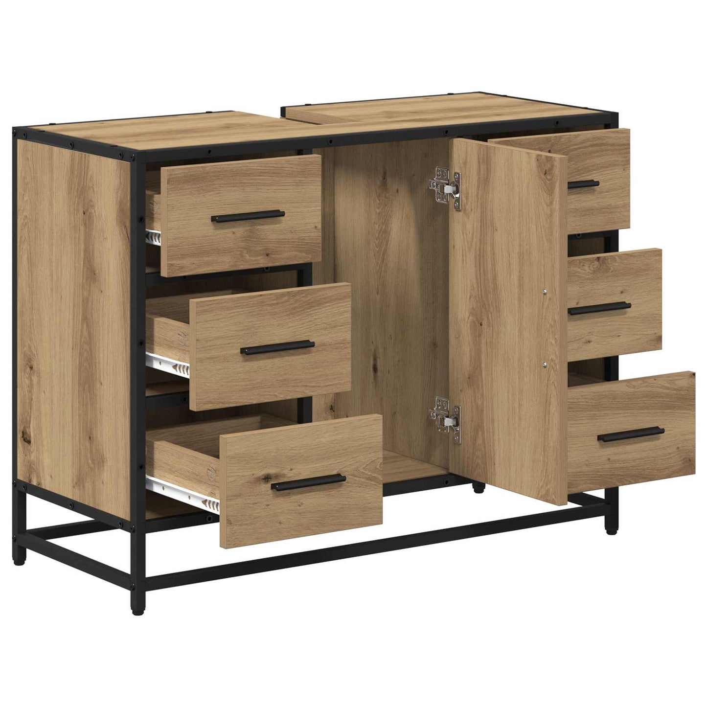 Badezimmerschrank Artisan-Eiche 80 x 33 x 60 cm Holzwerkstoff